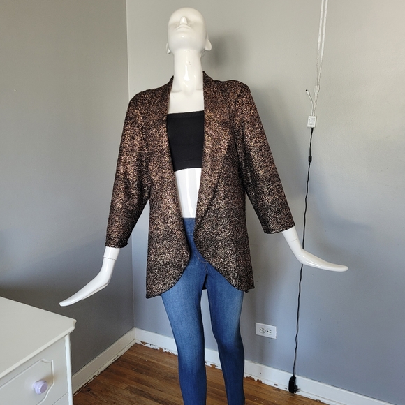 Wrangler Jackets & Blazers - Wrangler Bronze Glitter Open Front Blazer, VGUC, Size XL